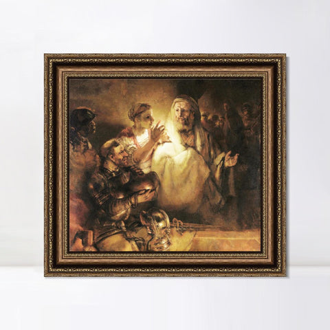 INVIN ART Framed Canvas Art Giclee Print Series#035 by Rembrandt Harmenszoon van Rijn Wall Art Living Room Home Office Decorations