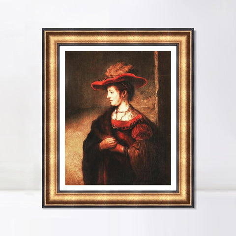 INVIN ART Framed Canvas Art Giclee Print Series#038 by Rembrandt Harmenszoon van Rijn Wall Art Living Room Home Office Decorations