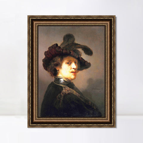 INVIN ART Framed Canvas Art Giclee Print Series#045 by Rembrandt Harmenszoon van Rijn Wall Art Living Room Home Office Decorations
