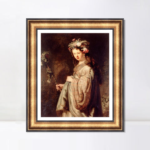 INVIN ART Framed Canvas Art Giclee Print Series#048 by Rembrandt Harmenszoon van Rijn Wall Art Living Room Home Office Decorations