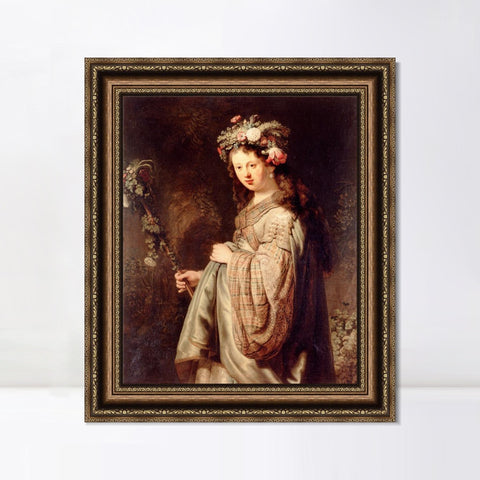 INVIN ART Framed Canvas Art Giclee Print Series#048 by Rembrandt Harmenszoon van Rijn Wall Art Living Room Home Office Decorations