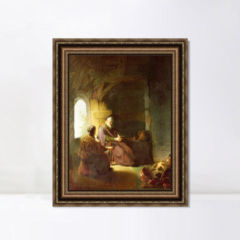 INVIN ART Framed Canvas Art Giclee Print Series#051 by Rembrandt Harmenszoon van Rijn Wall Art Living Room Home Office Decorations
