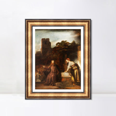 INVIN ART Framed Canvas Art Giclee Print Series#054 by Rembrandt Harmenszoon van Rijn Wall Art Living Room Home Office Decorations