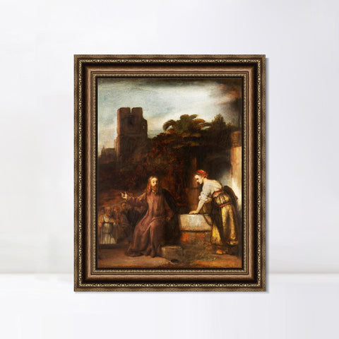 INVIN ART Framed Canvas Art Giclee Print Series#054 by Rembrandt Harmenszoon van Rijn Wall Art Living Room Home Office Decorations