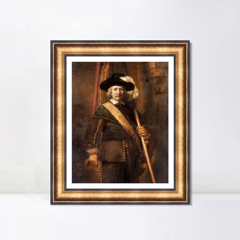 INVIN ART Framed Canvas Art Giclee Print Series#058 by Rembrandt Harmenszoon van Rijn Wall Art Living Room Home Office Decorations
