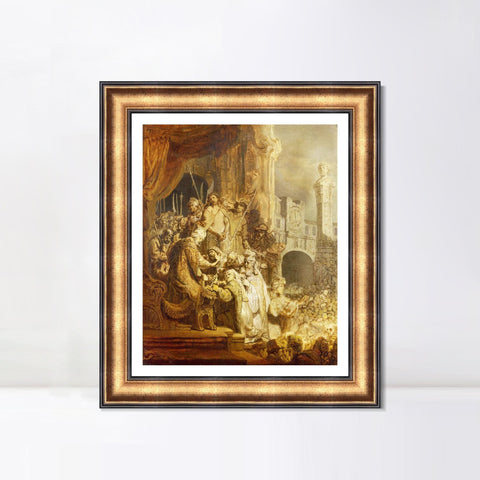 INVIN ART Framed Canvas Art Giclee Print Series#059 by Rembrandt Harmenszoon van Rijn Wall Art Living Room Home Office Decorations