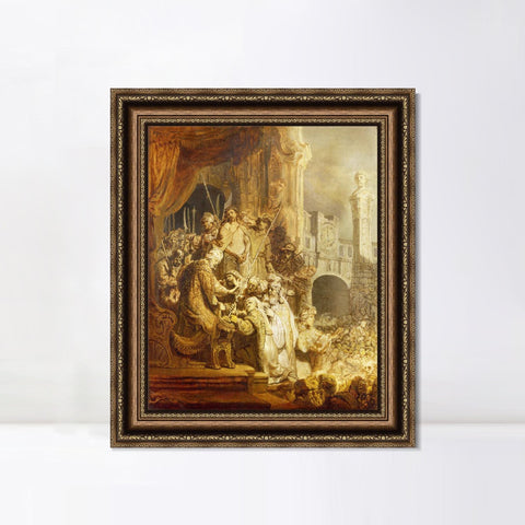 INVIN ART Framed Canvas Art Giclee Print Series#059 by Rembrandt Harmenszoon van Rijn Wall Art Living Room Home Office Decorations