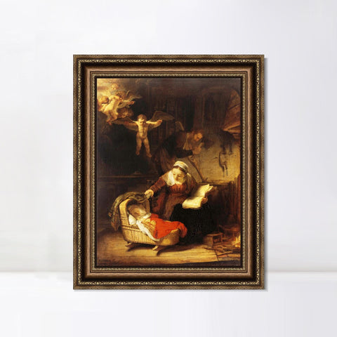 INVIN ART Framed Canvas Art Giclee Print Series#063 by Rembrandt Harmenszoon van Rijn Wall Art Living Room Home Office Decorations