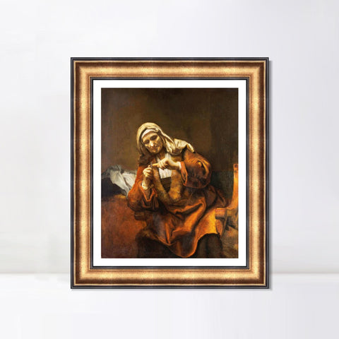 INVIN ART Framed Canvas Art Giclee Print Series#067 by Rembrandt Harmenszoon van Rijn Wall Art Living Room Home Office Decorations