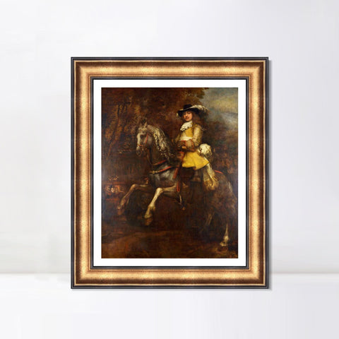 INVIN ART Framed Canvas Art Giclee Print Series#068 by Rembrandt Harmenszoon van Rijn Wall Art Living Room Home Office Decorations