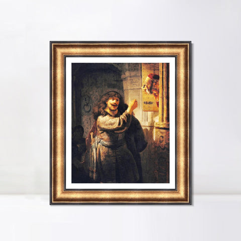 INVIN ART Framed Canvas Art Giclee Print Series#070 by Rembrandt Harmenszoon van Rijn Wall Art Living Room Home Office Decorations