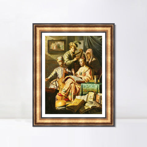 INVIN ART Framed Canvas Art Giclee Print Series#073 by Rembrandt Harmenszoon van Rijn Wall Art Living Room Home Office Decorations