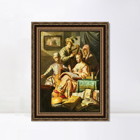 INVIN ART Framed Canvas Art Giclee Print Series#073 by Rembrandt Harmenszoon van Rijn Wall Art Living Room Home Office Decorations