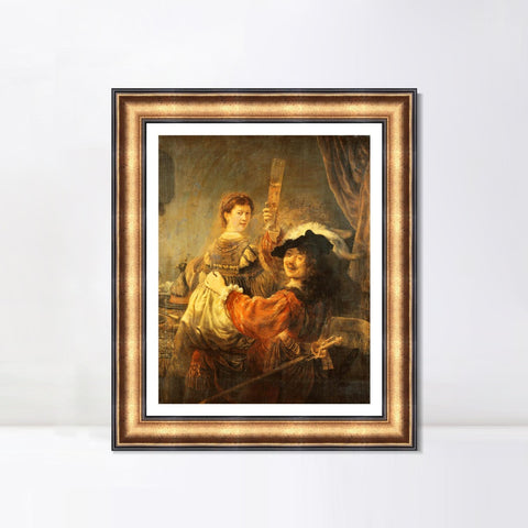 INVIN ART Framed Canvas Art Giclee Print Series#077 by Rembrandt Harmenszoon van Rijn Wall Art Living Room Home Office Decorations