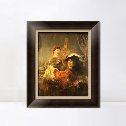 INVIN ART Framed Canvas Art Giclee Print Series#077 by Rembrandt Harmenszoon van Rijn Wall Art Living Room Home Office Decorations