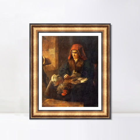 INVIN ART Framed Canvas Art Giclee Print Series#087 by Rembrandt Harmenszoon van Rijn Wall Art Living Room Home Office Decorations