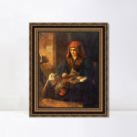 INVIN ART Framed Canvas Art Giclee Print Series#087 by Rembrandt Harmenszoon van Rijn Wall Art Living Room Home Office Decorations