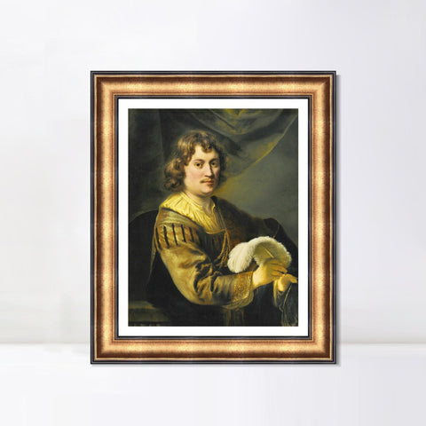 INVIN ART Framed Canvas Art Giclee Print Series#091 by Rembrandt Harmenszoon van Rijn Wall Art Living Room Home Office Decorations
