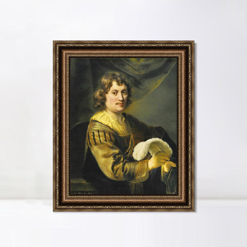 INVIN ART Framed Canvas Art Giclee Print Series#091 by Rembrandt Harmenszoon van Rijn Wall Art Living Room Home Office Decorations