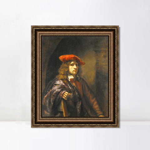 INVIN ART Framed Canvas Art Giclee Print Series#092 by Rembrandt Harmenszoon van Rijn Wall Art Living Room Home Office Decorations