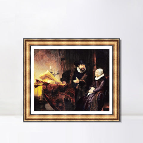 INVIN ART Framed Canvas Art Giclee Print Series#096 by Rembrandt Harmenszoon van Rijn Wall Art Living Room Home Office Decorations