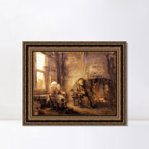 INVIN ART Framed Canvas Art Giclee Print Series#097 by Rembrandt Harmenszoon van Rijn Wall Art Living Room Home Office Decorations