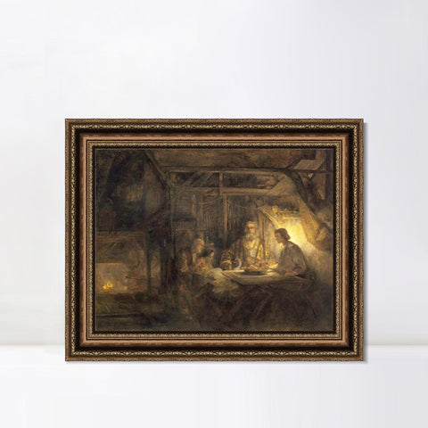 INVIN ART Framed Canvas Art Giclee Print Series#098 by Rembrandt Harmenszoon van Rijn Wall Art Living Room Home Office Decorations