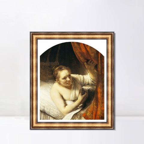 INVIN ART Framed Canvas Art Giclee Print Series#099 by Rembrandt Harmenszoon van Rijn Wall Art Living Room Home Office Decorations