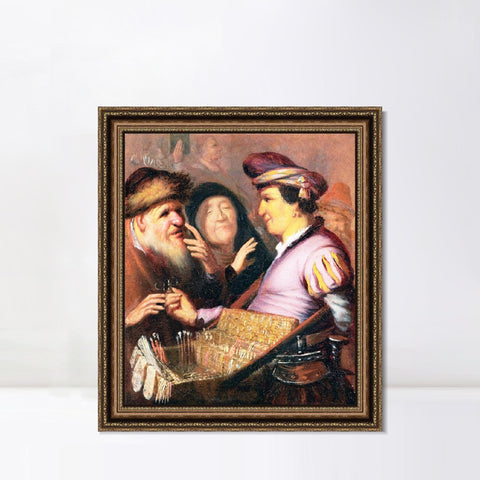 INVIN ART Framed Canvas Art Giclee Print Series#106 by Rembrandt Harmenszoon van Rijn Wall Art Living Room Home Office Decorations