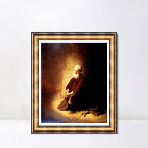 INVIN ART Framed Canvas Art Giclee Print Series#107 by Rembrandt Harmenszoon van Rijn Wall Art Living Room Home Office Decorations