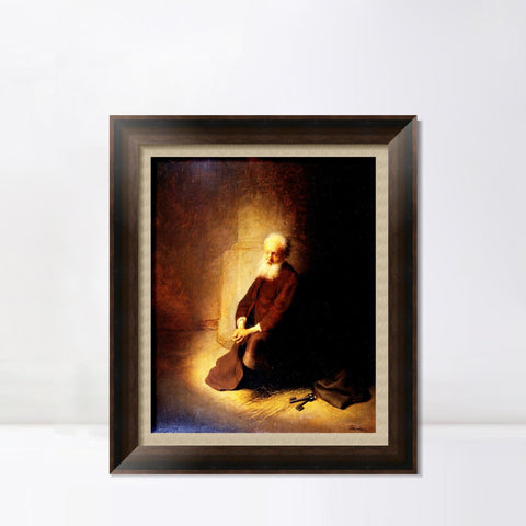 INVIN ART Framed Canvas Art Giclee Print Series#107 by Rembrandt Harmenszoon van Rijn Wall Art Living Room Home Office Decorations