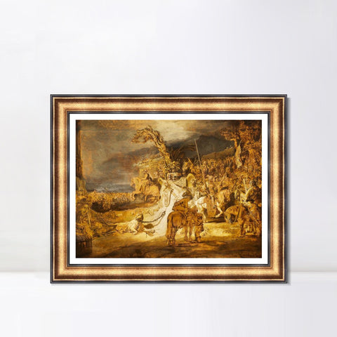 INVIN ART Framed Canvas Art Giclee Print Series#109 by Rembrandt Harmenszoon van Rijn Wall Art Living Room Home Office Decorations