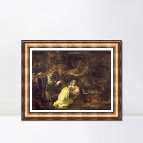 INVIN ART Framed Canvas Art Giclee Print Series#110 by Rembrandt Harmenszoon van Rijn Wall Art Living Room Home Office Decorations