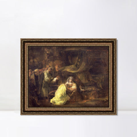 INVIN ART Framed Canvas Art Giclee Print Series#110 by Rembrandt Harmenszoon van Rijn Wall Art Living Room Home Office Decorations