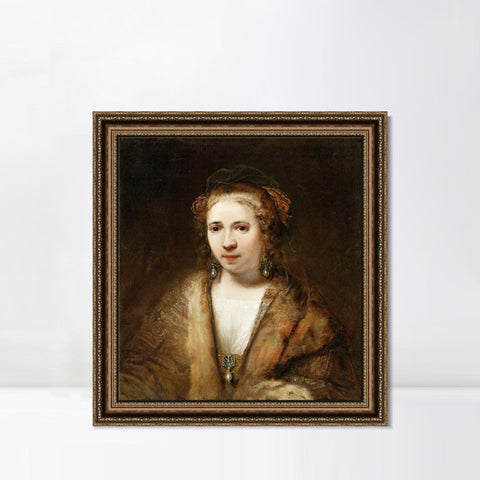 INVIN ART Framed Canvas Art Giclee Print Series#114 by Rembrandt Harmenszoon van Rijn Wall Art Living Room Home Office Decorations