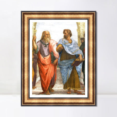INVIN ART Framed Canvas Art Giclee Print Aristotle and Plato by Raphael/Raffaello Sanzio Wall Art Living Room Home Office Decorations