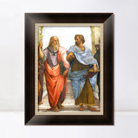 INVIN ART Framed Canvas Art Giclee Print Aristotle and Plato by Raphael/Raffaello Sanzio Wall Art Living Room Home Office Decorations