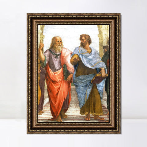 INVIN ART Framed Canvas Art Giclee Print Aristotle and Plato by Raphael/Raffaello Sanzio Wall Art Living Room Home Office Decorations