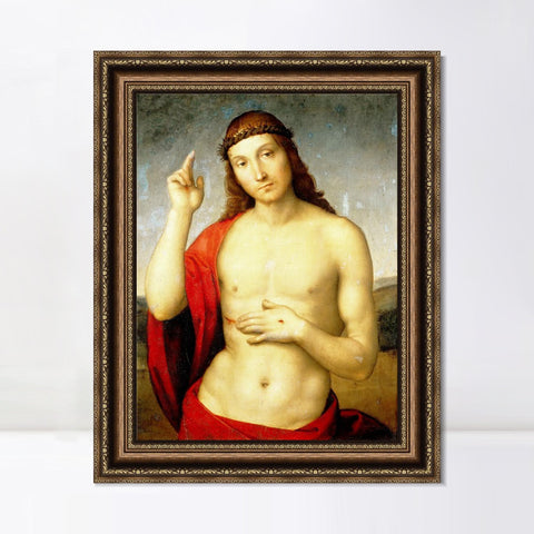 INVIN ART Framed Canvas Art Giclee Print Series#016 by Raphael/Raffaello Sanzio Wall Art Living Room Home Office Decorations