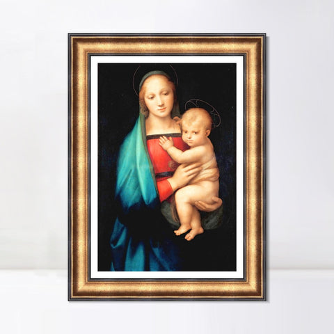 INVIN ART Framed Canvas Art Giclee Print The Madonna del Granduca by Raphael/Raffaello Sanzio Wall Art Living Room Home Office Decorations