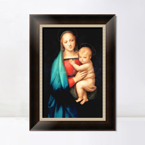 INVIN ART Framed Canvas Art Giclee Print The Madonna del Granduca by Raphael/Raffaello Sanzio Wall Art Living Room Home Office Decorations