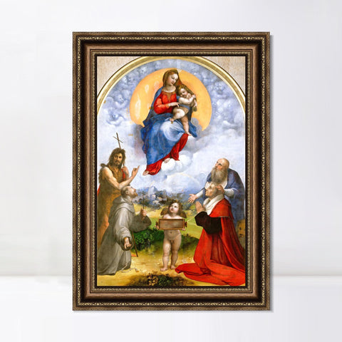 INVIN ART Framed Canvas Art Giclee Print Series#030 by Raphael/Raffaello Sanzio Wall Art Living Room Home Office Decorations