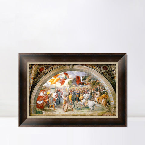 INVIN ART Framed Canvas Art Giclee Print The Meeting of Leo the Great and Attila by Raphael/Raffaello Sanzio Wall Art Living Room Home Office Decorations