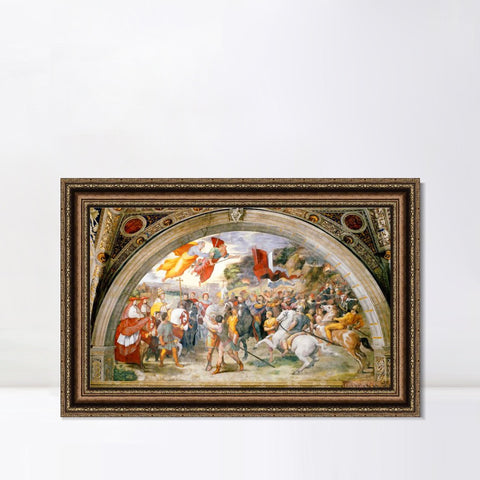 INVIN ART Framed Canvas Art Giclee Print The Meeting of Leo the Great and Attila by Raphael/Raffaello Sanzio Wall Art Living Room Home Office Decorations