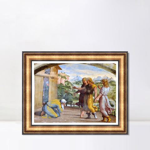 INVIN ART Framed Canvas Art Giclee Print Series#048 by Raphael/Raffaello Sanzio Wall Art Living Room Home Office Decorations