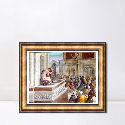 INVIN ART Framed Canvas Art Giclee Print Series#055 by Raphael/Raffaello Sanzio Wall Art Living Room Home Office Decorations