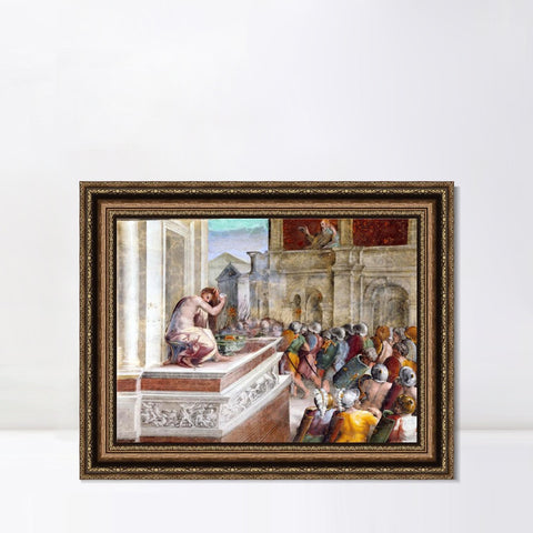 INVIN ART Framed Canvas Art Giclee Print Series#055 by Raphael/Raffaello Sanzio Wall Art Living Room Home Office Decorations