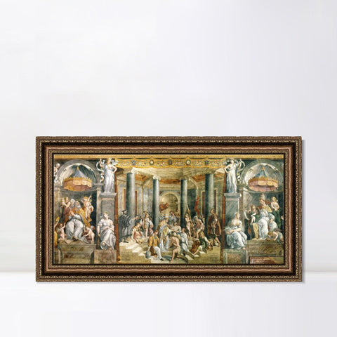 INVIN ART Framed Canvas Art Giclee Print Series#071 by Raphael/Raffaello Sanzio Wall Art Living Room Home Office Decorations