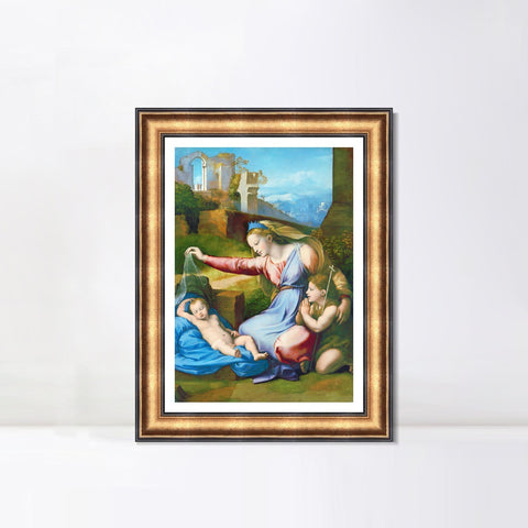 INVIN ART Framed Canvas Art Giclee Print Series#076 by Raphael/Raffaello Sanzio Wall Art Living Room Home Office Decorations