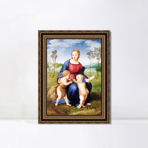 INVIN ART Framed Canvas Art Giclee Print Madonna of the Goldfinch by Raphael/Raffaello Sanzio Wall Art Living Room Home Office Decorations